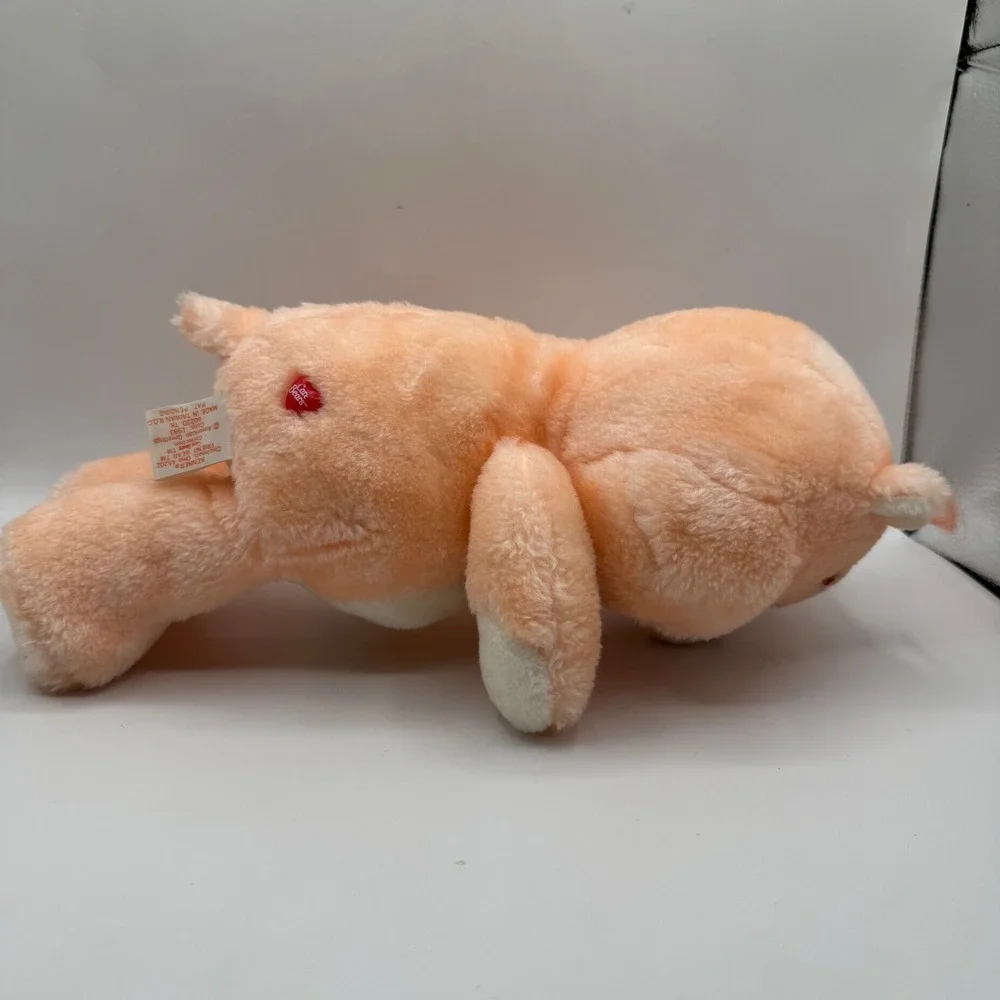 Kenner Friend Care Bear Plush 13in Peach Vintage 1983 Sunflower Belly Badge